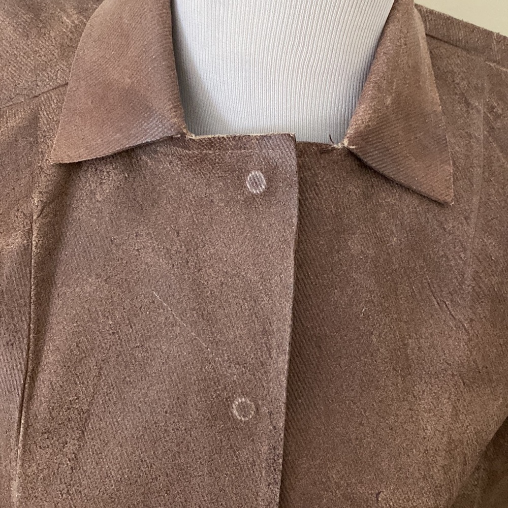 Express Painted Canvas Brown Blazer Jacket Size 0 - Picture 2 of 10